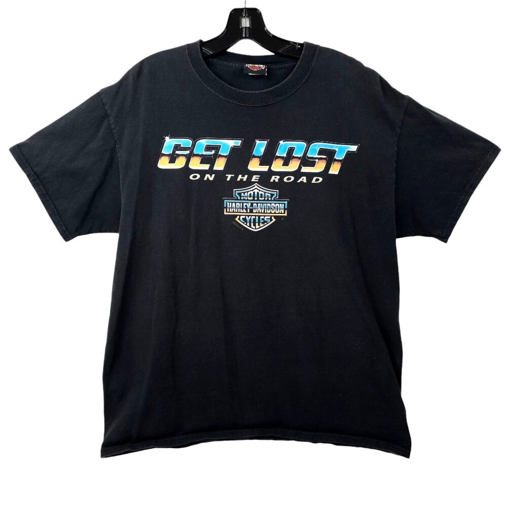 Harley Davidson T Shirt Mens L Double Sided 2016 Get Lost On The Road Appleton